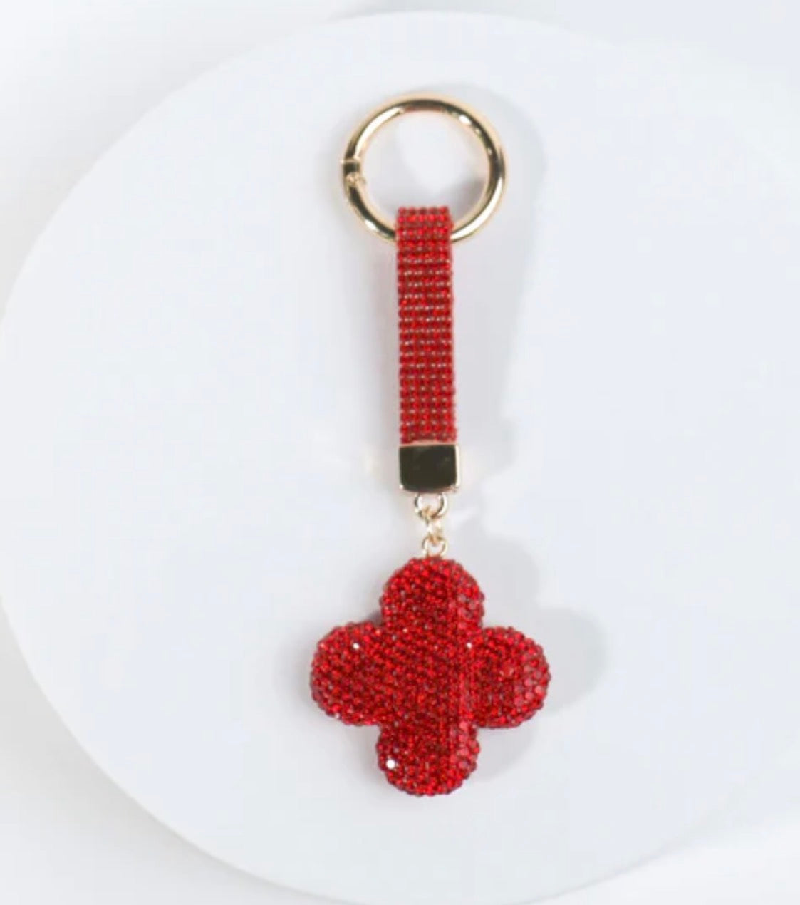 Red fashion clover bag charm