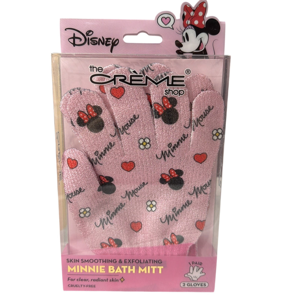 Disney Minnie Mouse Skin Smoothing & Exfoliating Shower Gloves By The Crème Shop