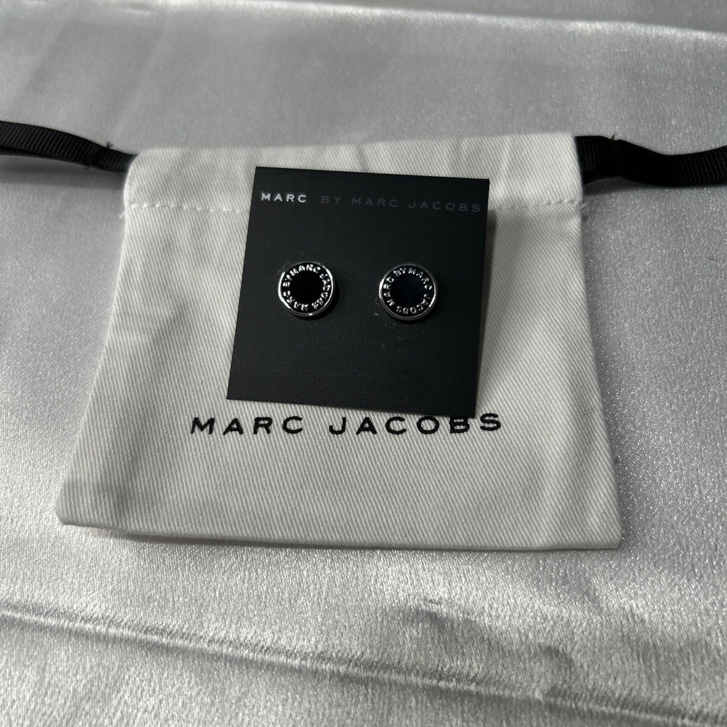 Marc Jacobs black and silver stud earrings with dust bag
