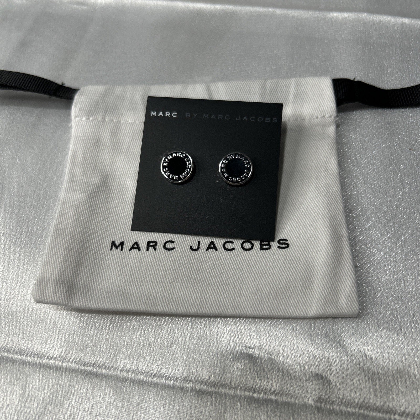 Marc Jacobs black and silver stud earrings with dust bag
