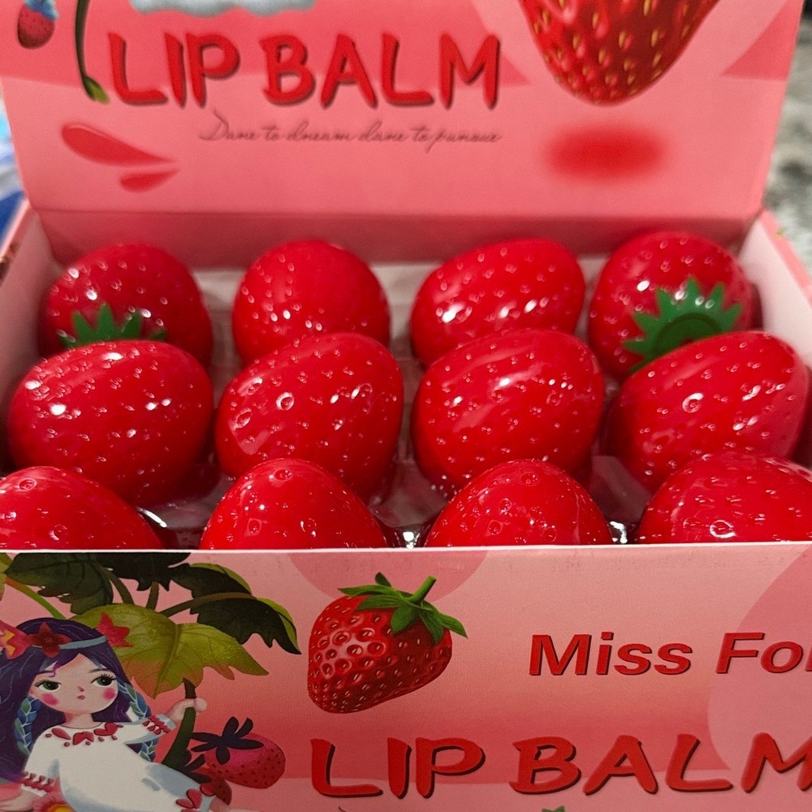 Strawberry lip balm set of 6