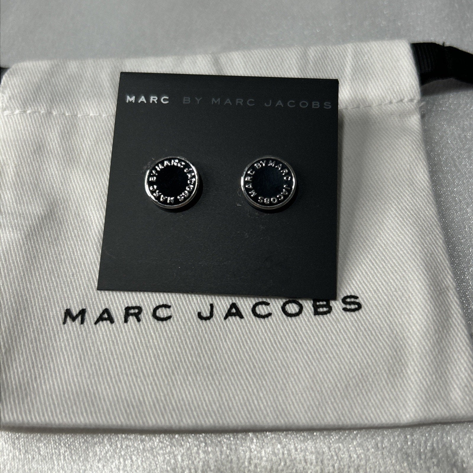 Marc Jacobs black and silver stud earrings with dust bag