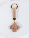 Gold fashion clover bag charm
