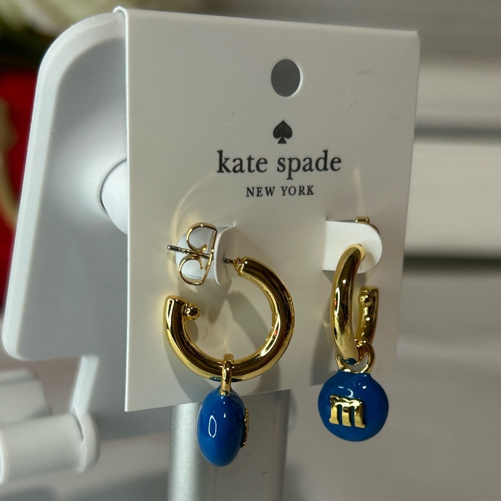 Kate Spade x M&M blue earrings
