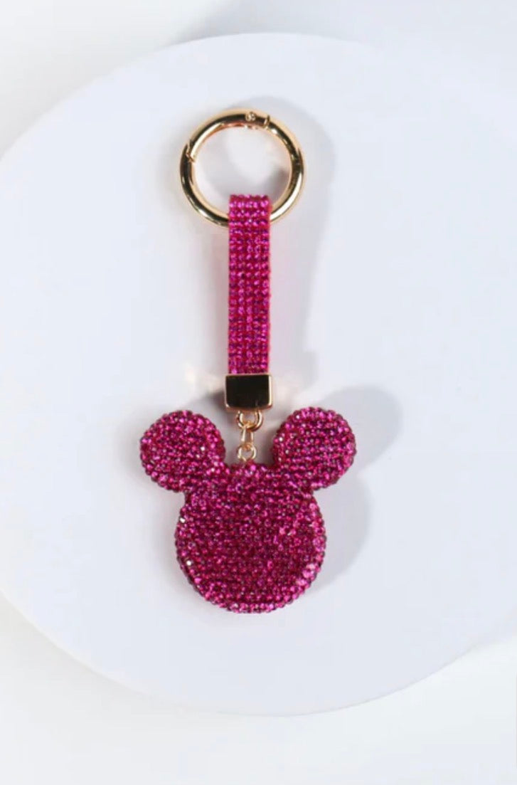 Hot pink fashion bag charm