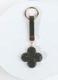 Black fashion clover bag charm