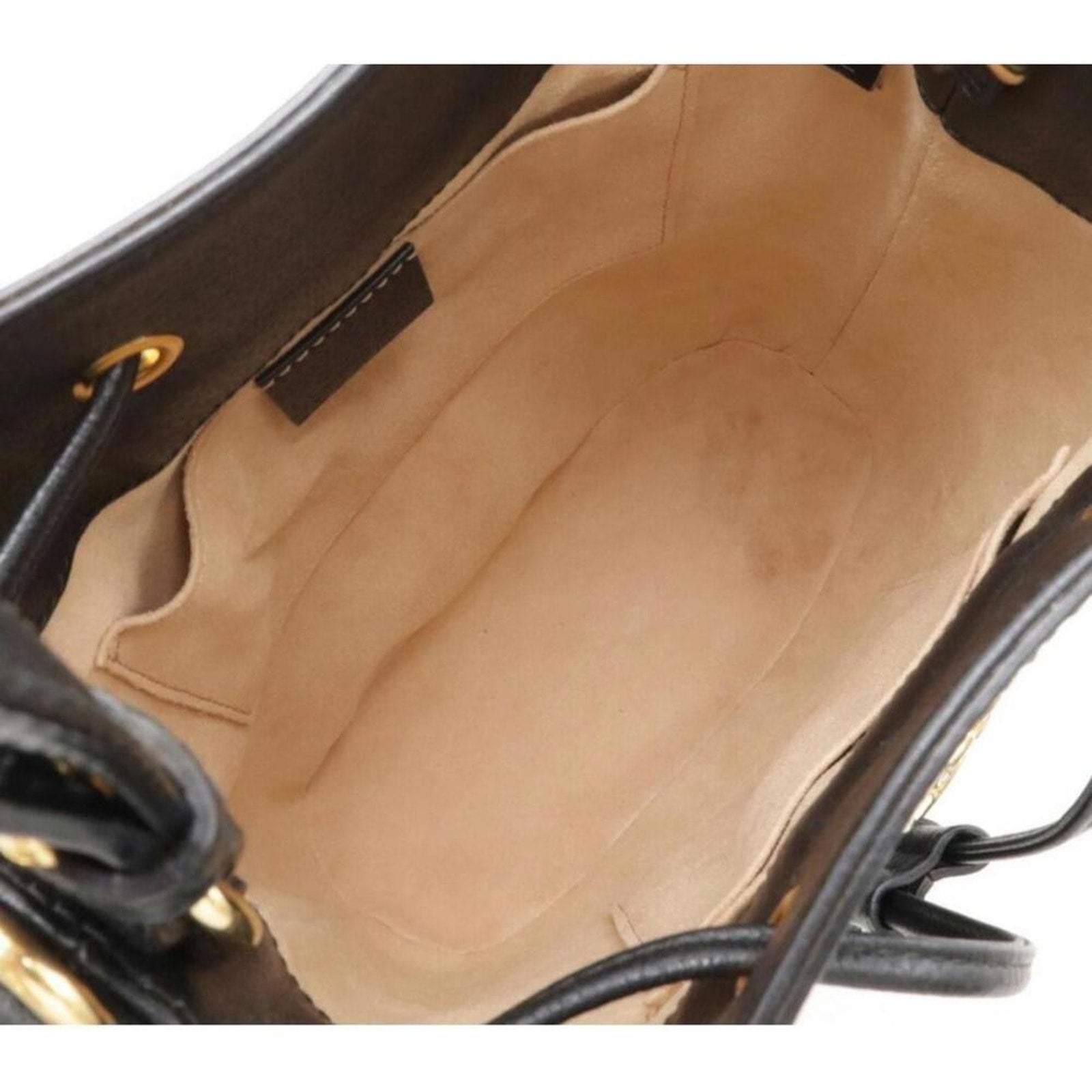 Gucci bucket crossbody black with cherry line