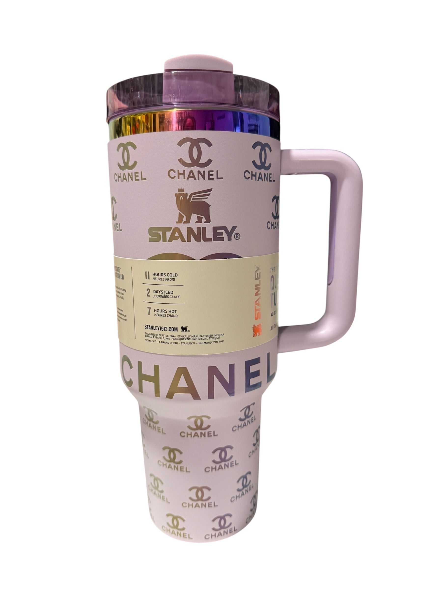 40 oz custom lavander tumbler