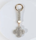Silver fashion clover bag charm