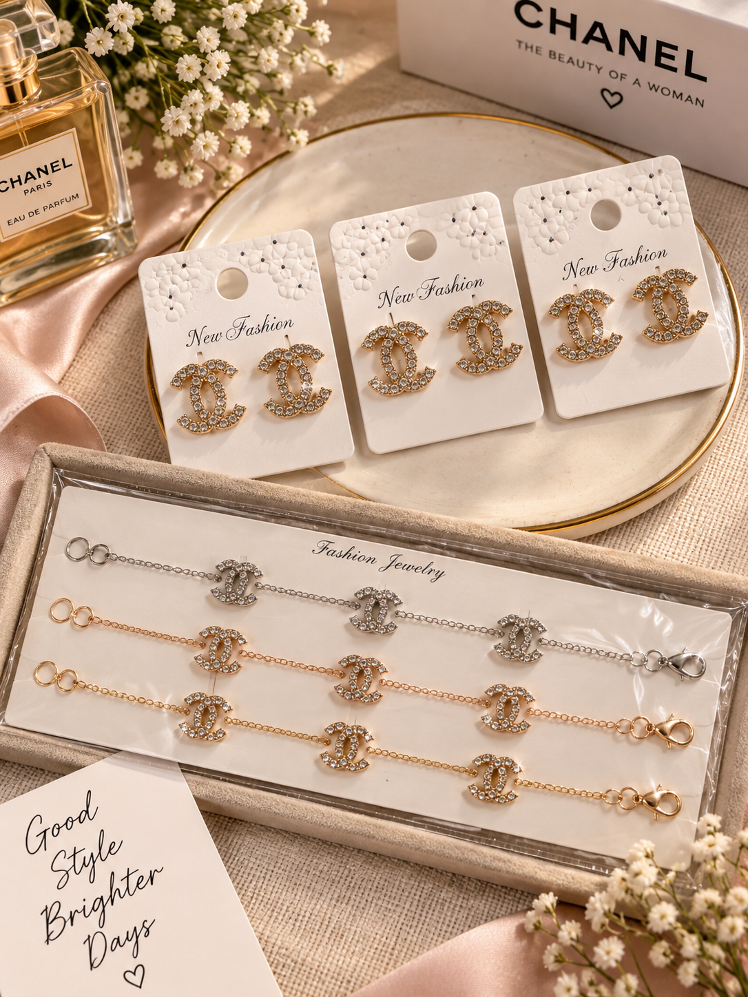 6 Bracelets and 6 pair of earrings