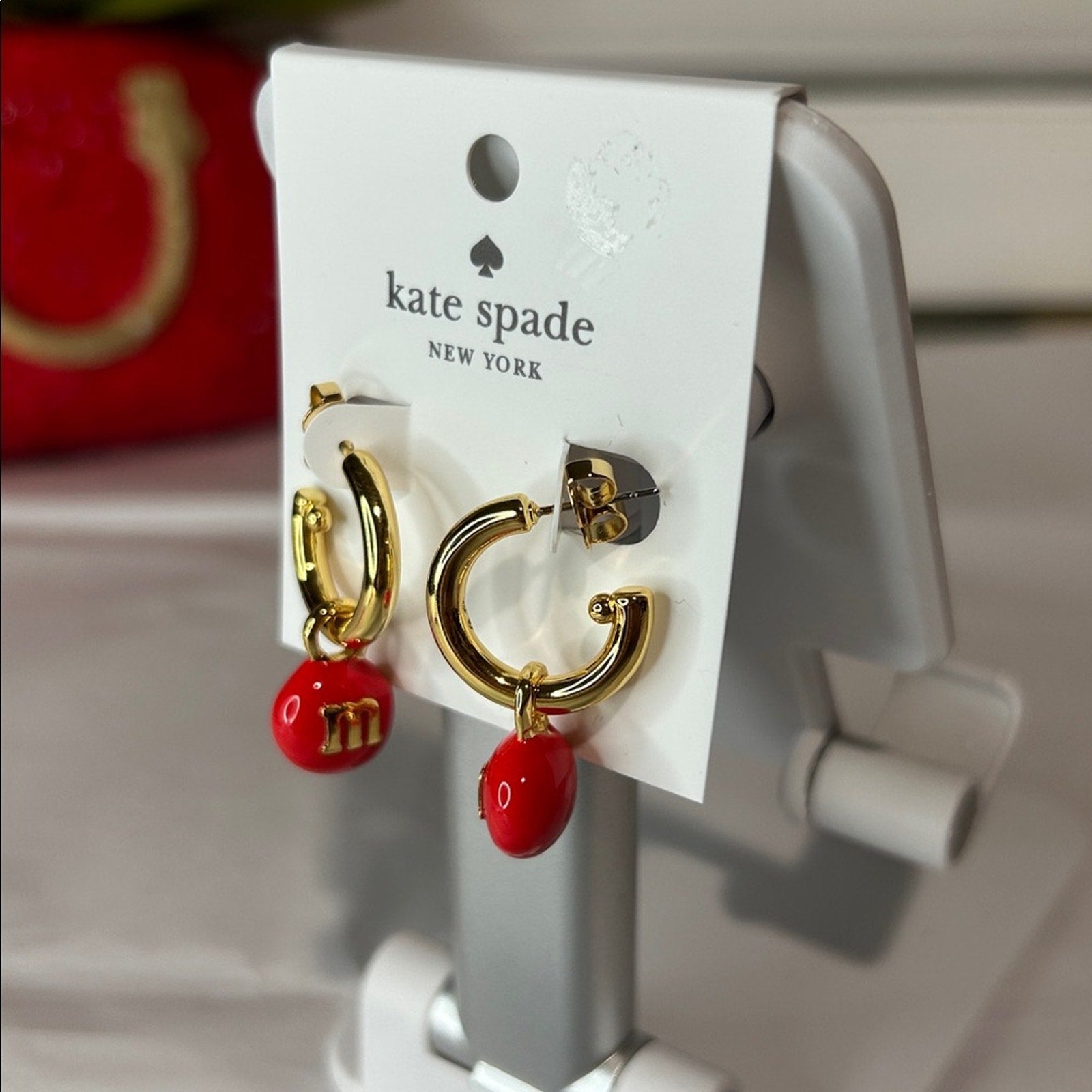 Kate Spade M&M red Earrings