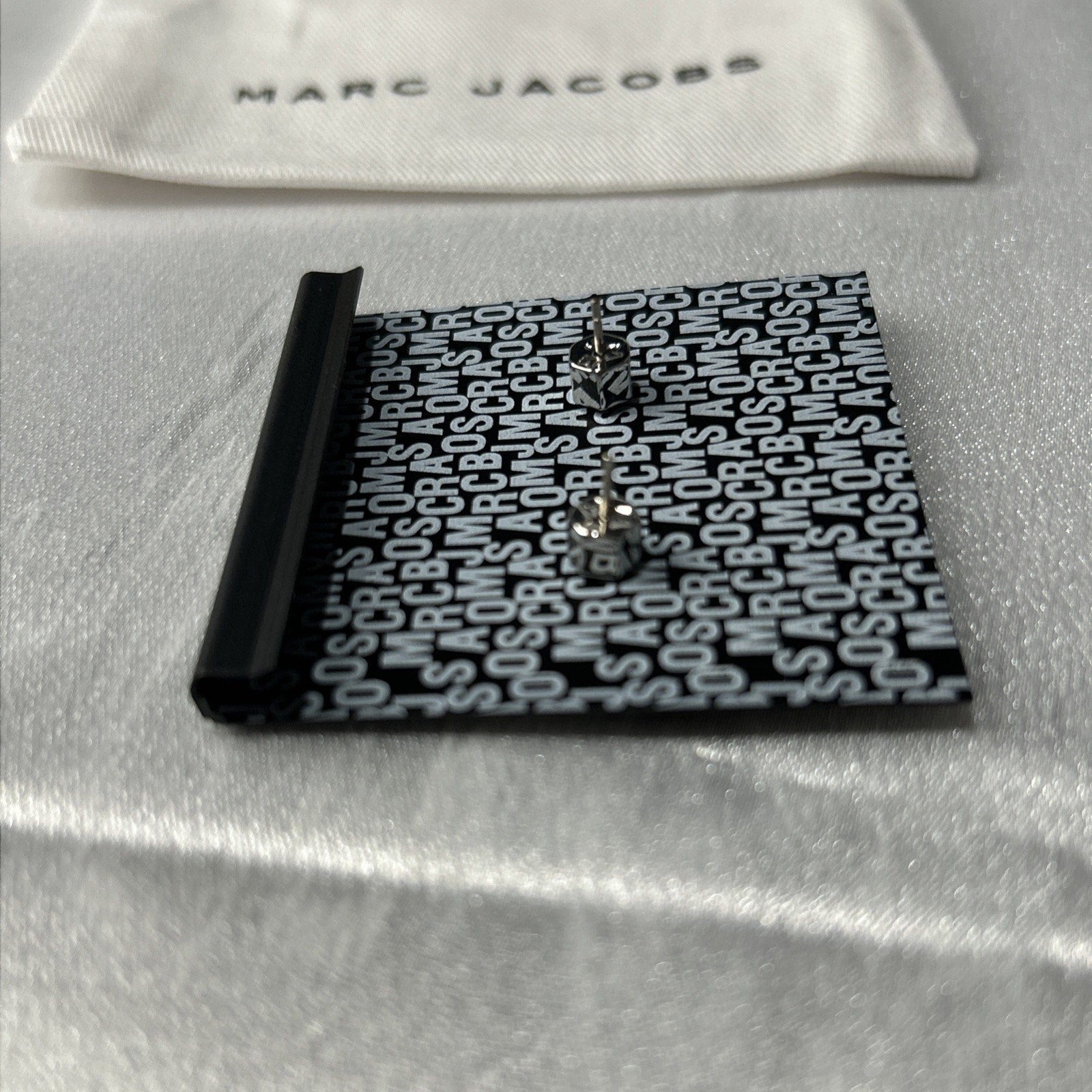 Marc Jacobs black and silver stud earrings with dust bag