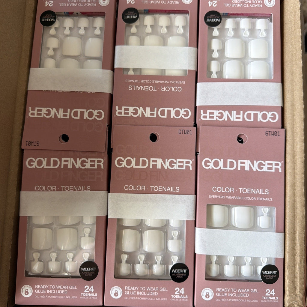 12 Boxes of White Toenails - 24 Toenails In Each Pack - GLUE INCLUDED