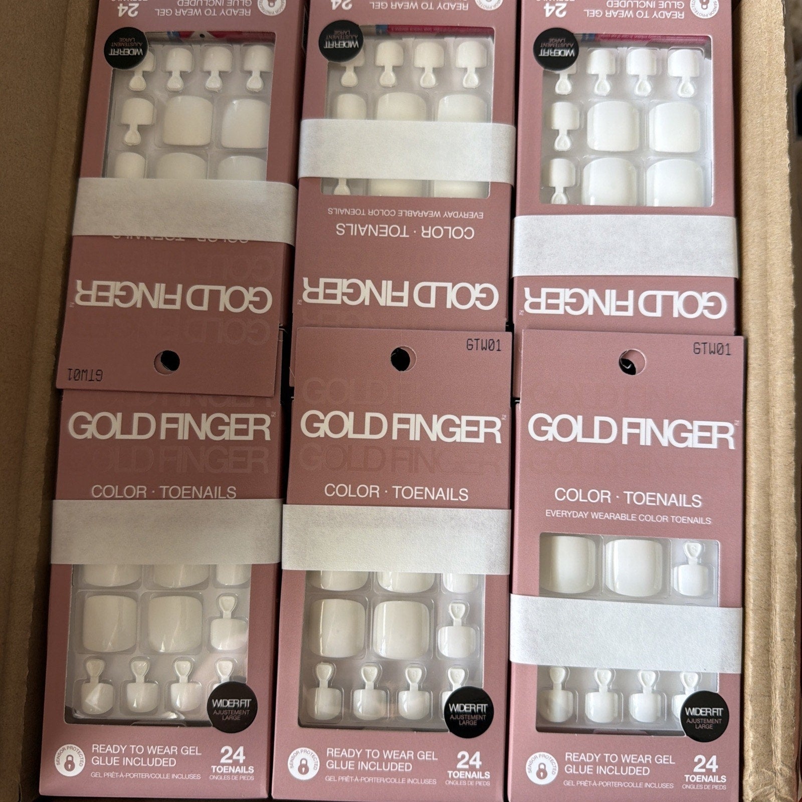 12 Boxes of White Toenails - 24 Toenails In Each Pack - GLUE INCLUDED