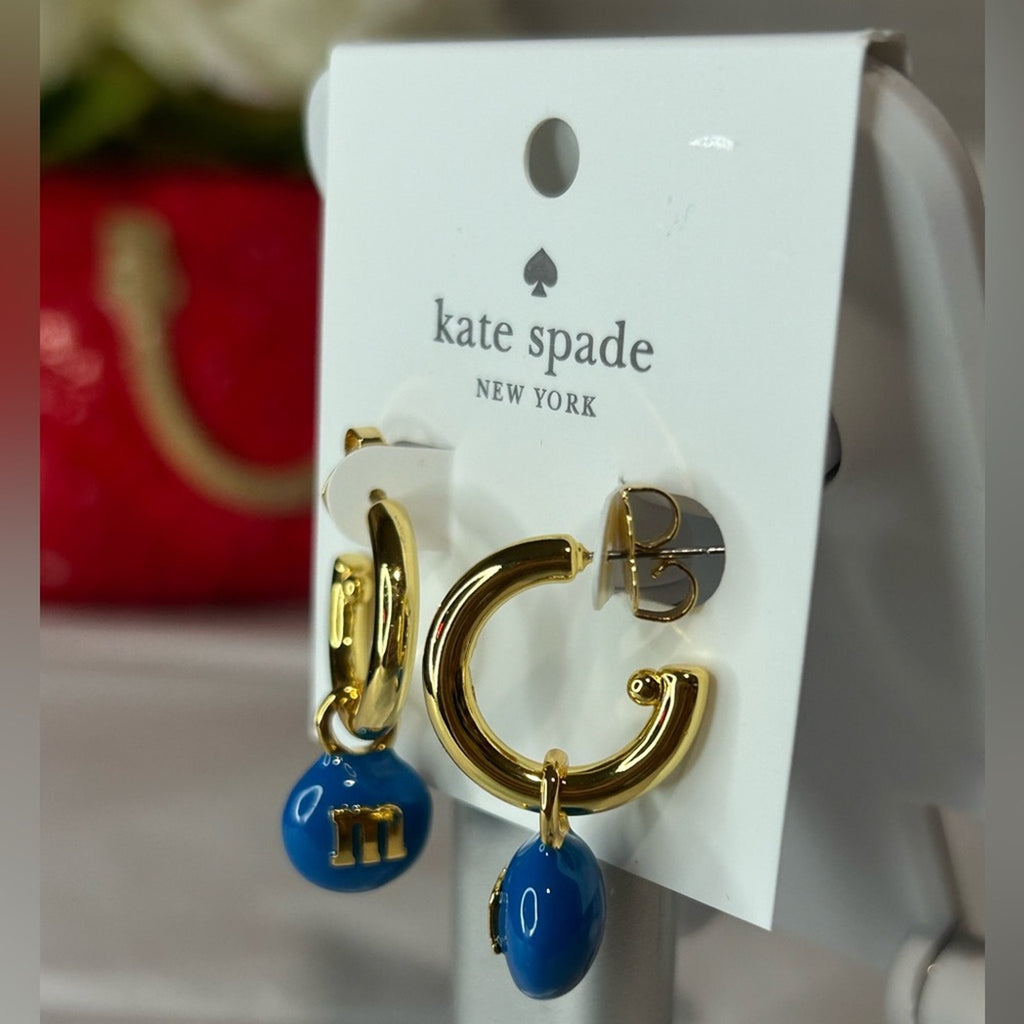 Kate Spade x M&M blue earrings