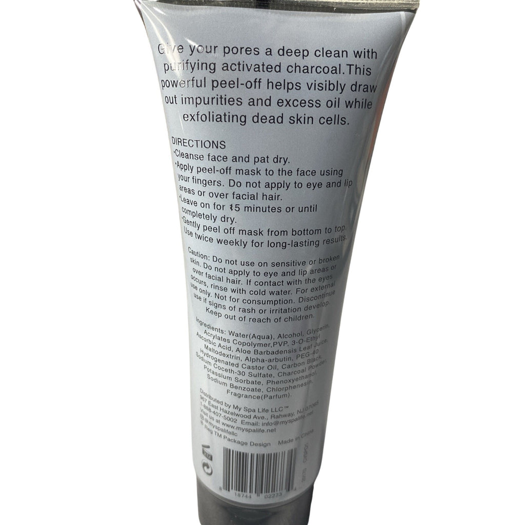SpaLife Peel-Off Charcoal Facial Mask Removes Built-Up Dirt & Oil 3.3 floz