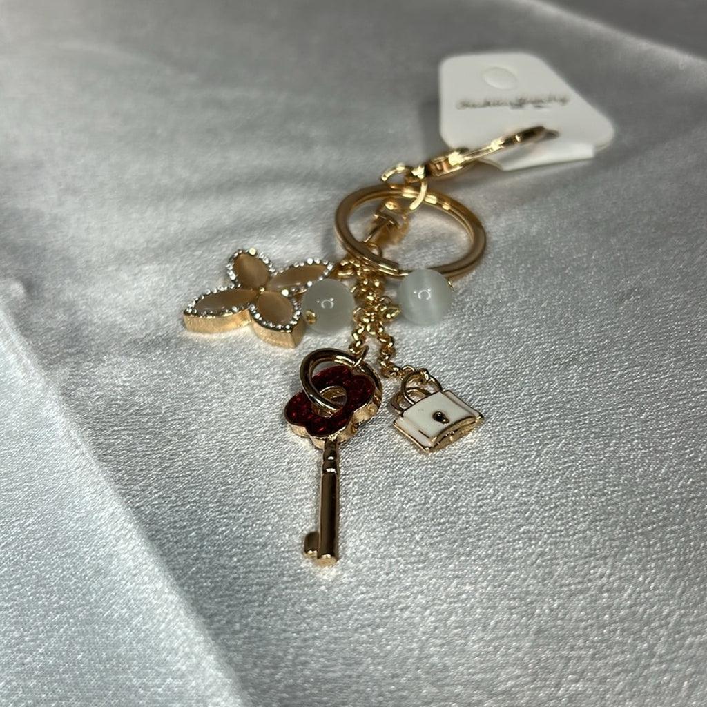 Brand new bag charm clover, key and lock