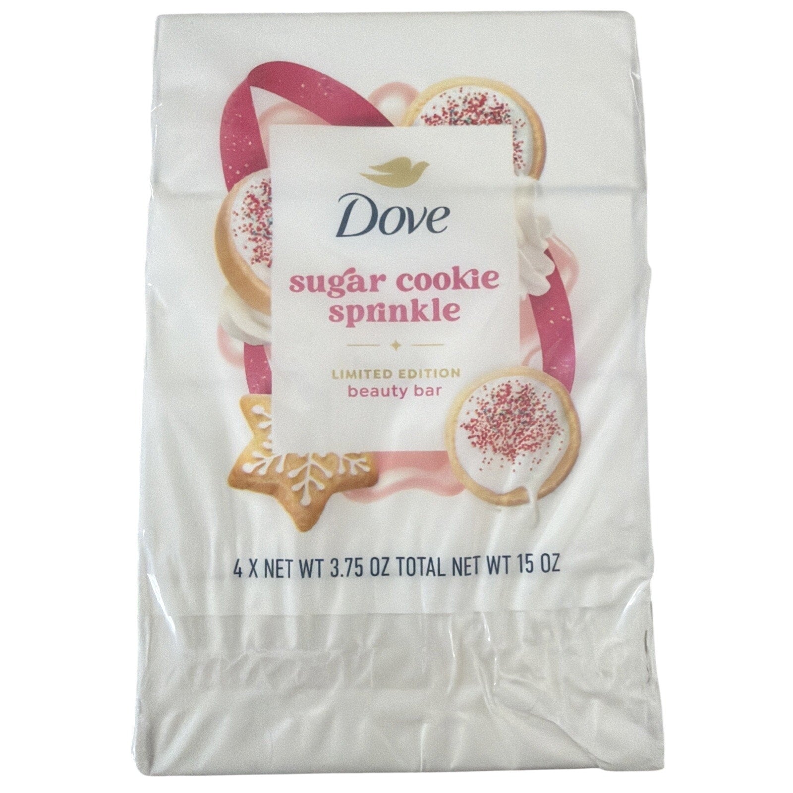 Dove Lot Of 4 Limited Edition Beauty Bar Soap - Sugar Cookie Sprinkle